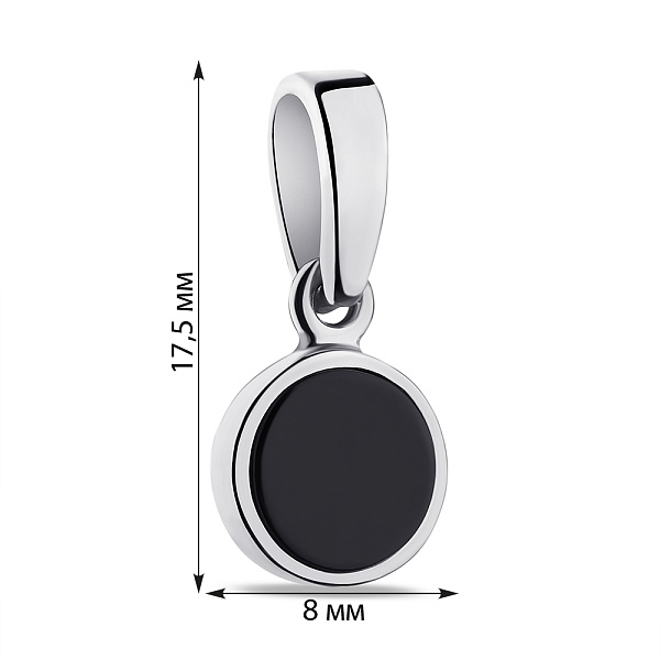 Серебряный кулон с ониксом (арт. 7503/1922о) – изображение 2
