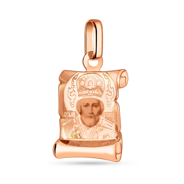 Ладанка "Николай Чудотворец" из красного золота (арт. 422382Н) – изображение 1