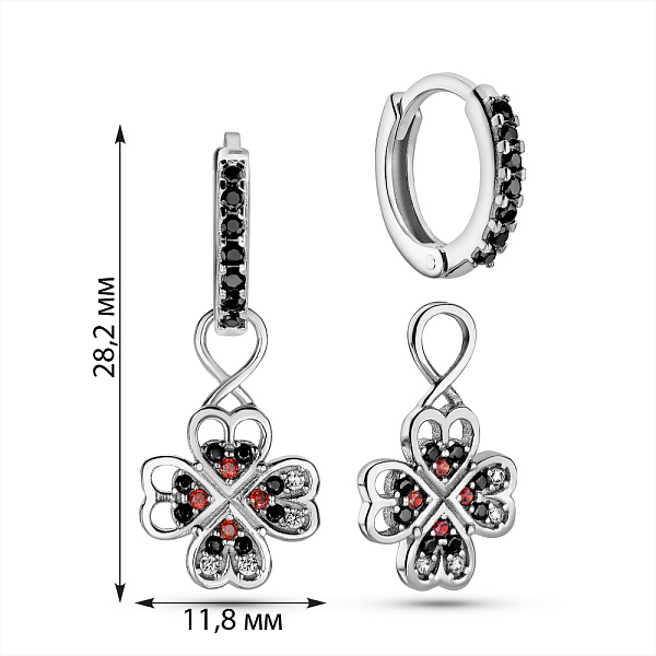 Серебряные серьги с фианитами (арт. 7502/304чаксю) – изображение 2