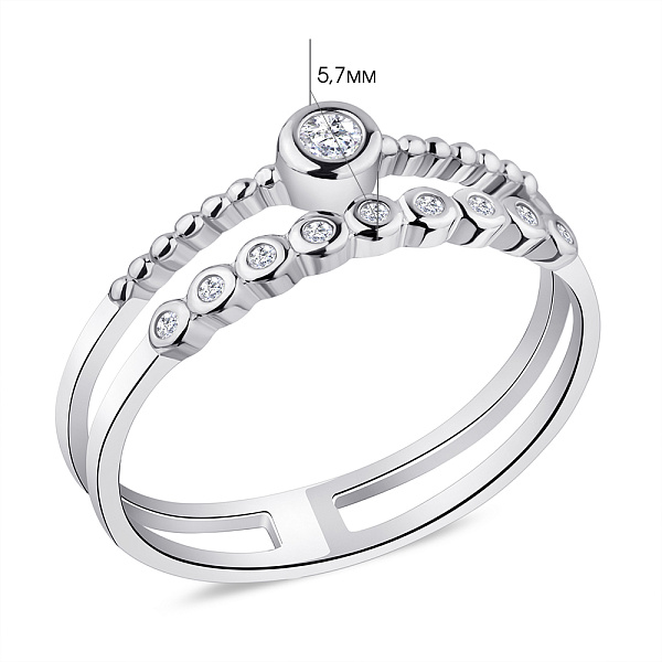 Кольцо из серебра с фианитами (арт. 7501/5907) – изображение 2