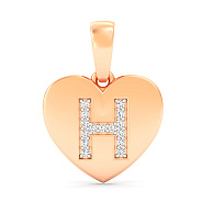 Золотой подвес Буква Н с фианитами (арт. 440978)