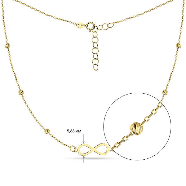 Кольє "Нескінченність" з жовтого золота (арт. 352170ж) – зображення 3