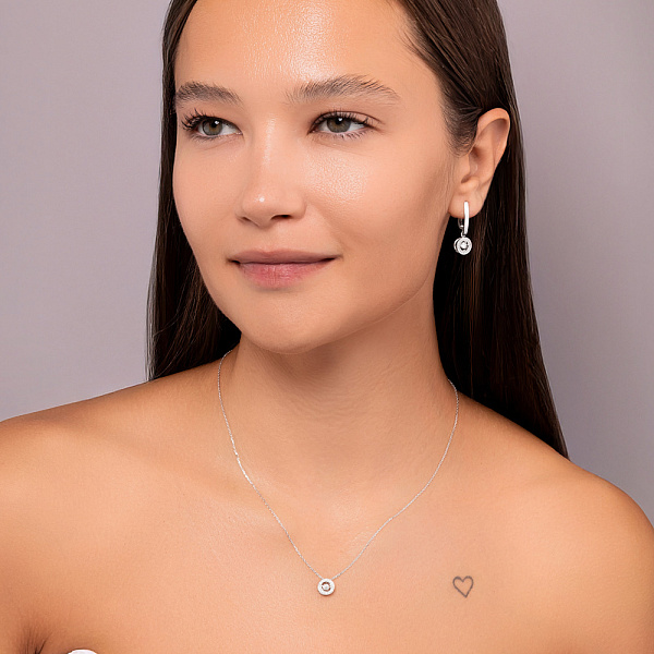 Золотые серьги с танцующим бриллиантом (арт. 2109479202) – изображение 3