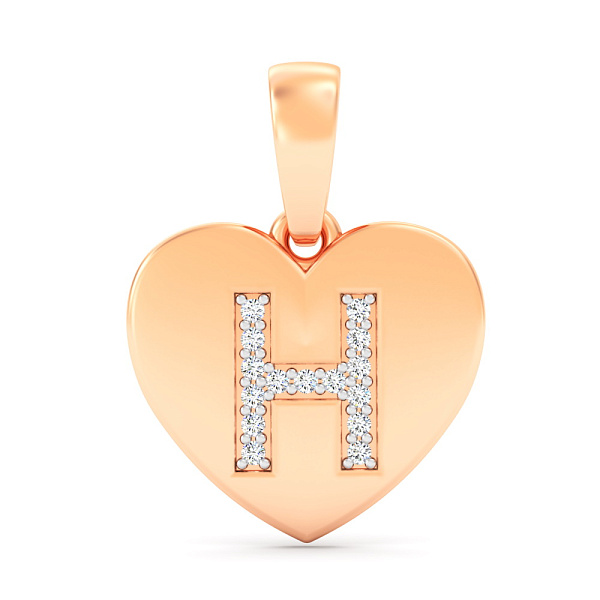 Золотой подвес Буква Н с фианитами (арт. 440978) – изображение 1