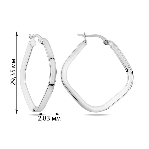 Серебряные серьги без камней (арт. 7502/4500/35) – изображение 2