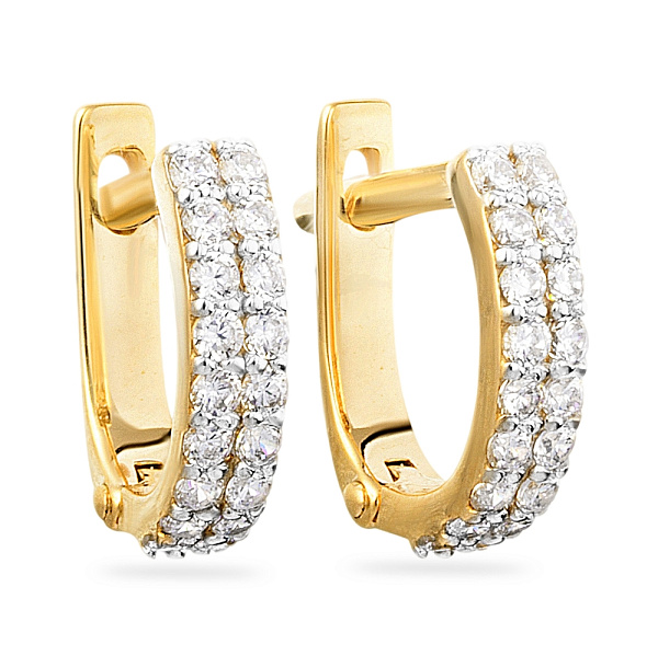 Сережки з жовтого золота з фіанітами для дітей  (арт. 110356ж) – зображення 1