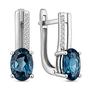 Фото Сережки золоті з топазом і фіанітами (арт. 111135Пбл)