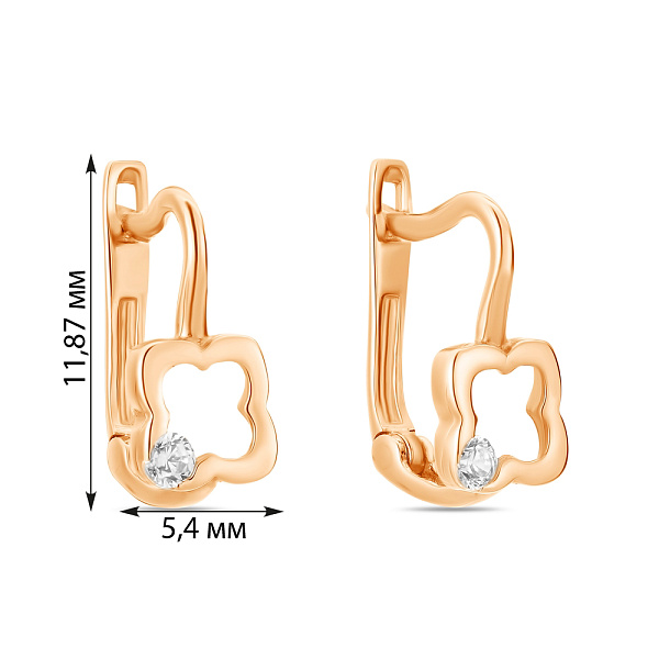 Золоті сережки з фіанітами (арт. 106983) – зображення 2