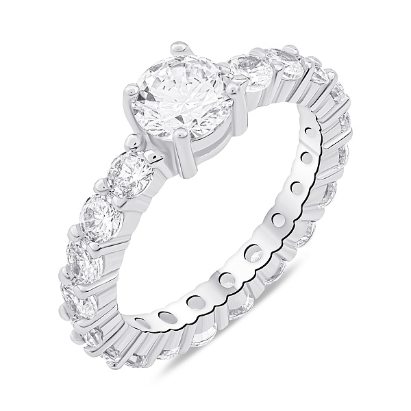 Срібна каблучка з фіанітами (арт. 7501/6995) – зображення 1