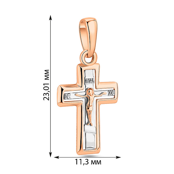 Хрестик золотий з розп'яттям (арт. 501657) – зображення 3