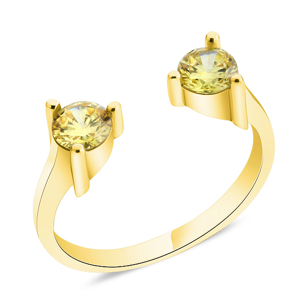 Серебряное кольцо с альпинитами и с желтым родированием (арт. 7501/5867жаж) – изображение 1