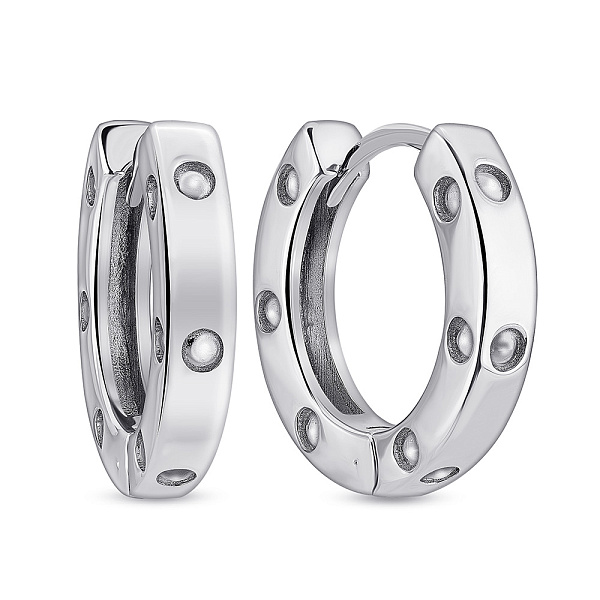 Серьги-кольца из серебра без камней (арт. 7502/9867/15) – изображение 1