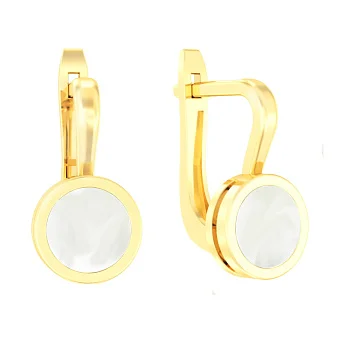 Золоті сережки Лýна з емаллю (арт. 111081/1жеп)