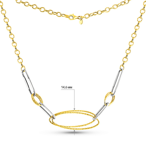 Кольє Francelli з жовтого і білого золота (арт. 352485жб) – зображення 4