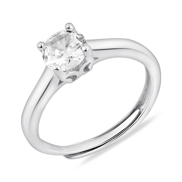 Серебряное кольцо с одним фианитом (арт. 7501/8099) – изображение 1