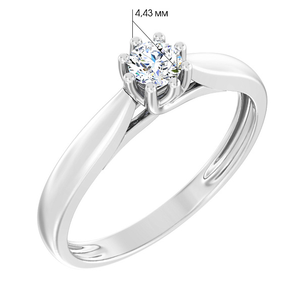 Кольцо для помолвки из белого золота с бриллиантом (арт. К011097015б) – изображение 3