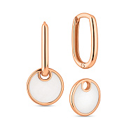 Серьги Лýна из красного золота с эмалью (арт. 1101055еп)