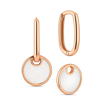 Сережки Лýна з червоного золота з емаллю (арт. 1101055еп)