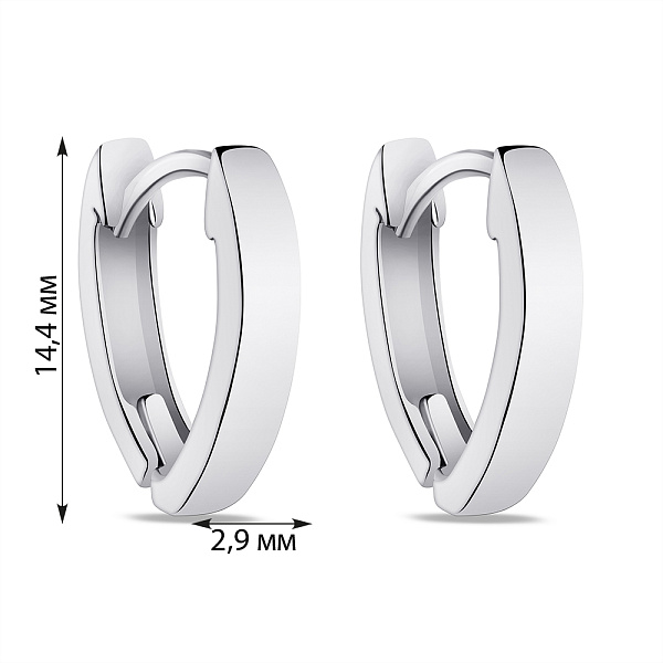 Серьги серебряные без камней (арт. 7502/4892) – изображение 2