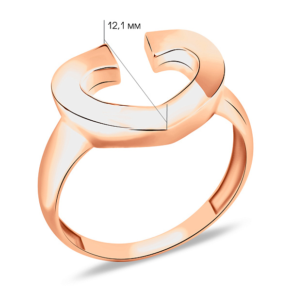 Кольцо Сердце из красного золота (арт. 154973) – изображение 2