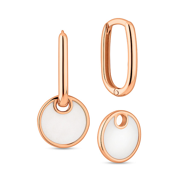 Серьги Лýна из красного золота с эмалью (арт. 1101055еп) – изображение 1