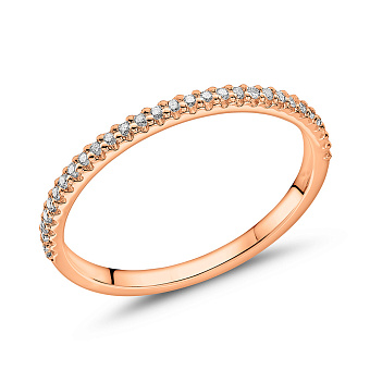 Фото Золотое кольцо с дорожкой из бриллиантов (арт. К011483010)