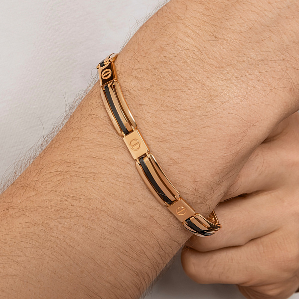 Золотой мужской браслет с ониксом (арт. 325581о) – изображение 2