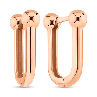Серьги из красного золота без камней (арт. 1091697/15)