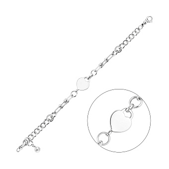 Фото Браслет из белого золота с дорожкой из фианитов (арт. 3261434бП1)