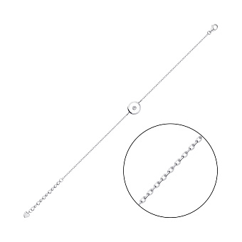 Фото Браслет из серебра с белой эмалью и с фианитом (арт. 7509/3060/10еб)