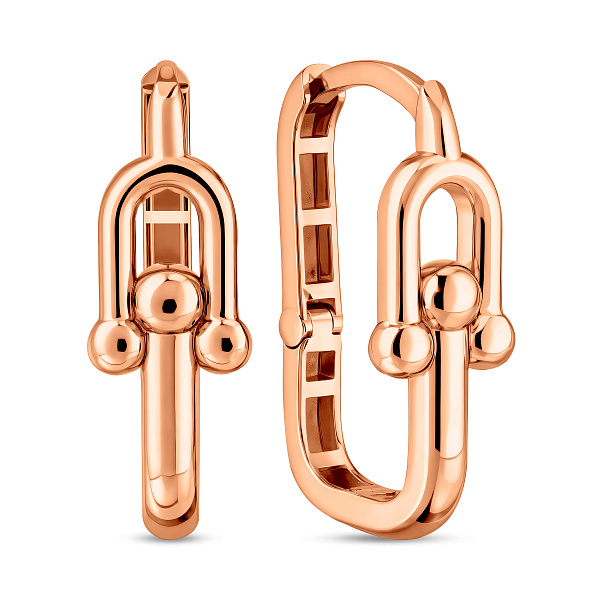 Серьги из красного золота без камней (арт. 1092126) – изображение 1