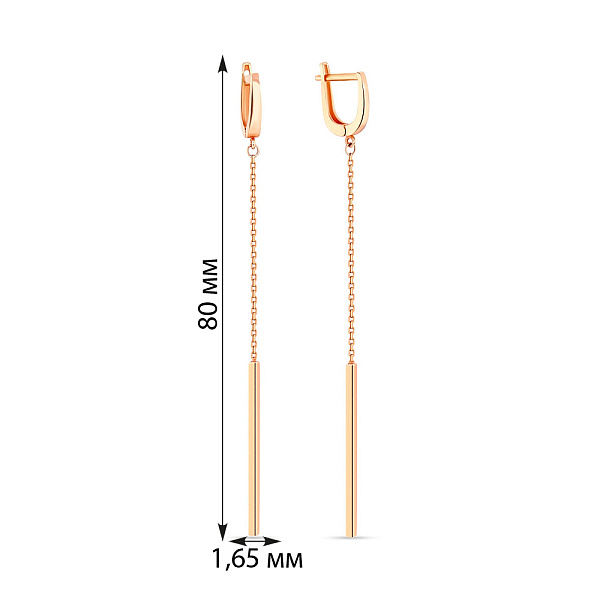 Сережки из красного золота (арт. 107289) – изображение 2