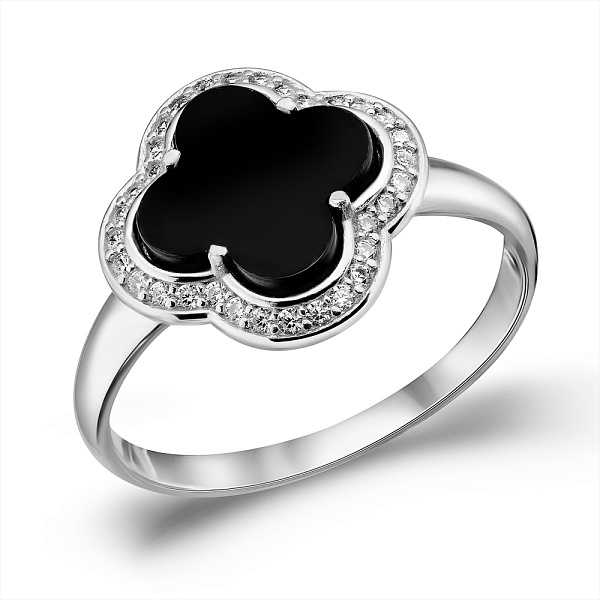 Срібна каблучка з оніксом (арт. 7501/2154/15о) – зображення 1