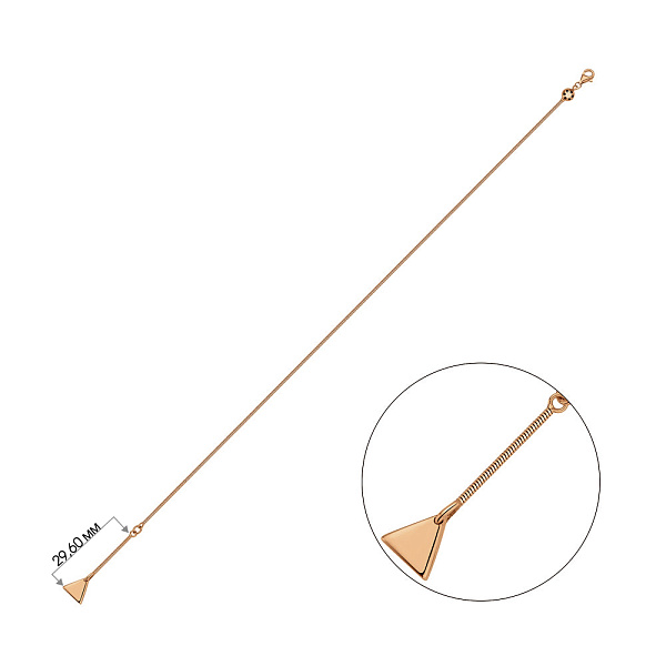 Золотий браслет на ногу Трикутник з підвісною частиною (арт. 326311н) – зображення 3