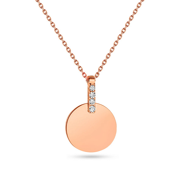 Золотое колье "Монета" с дорожкой из фианитов (арт. 352227/10) – изображение 1