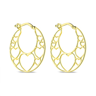 Фото Серебряные серьги с желтым родированием без камней (арт. 7502/9361ж)