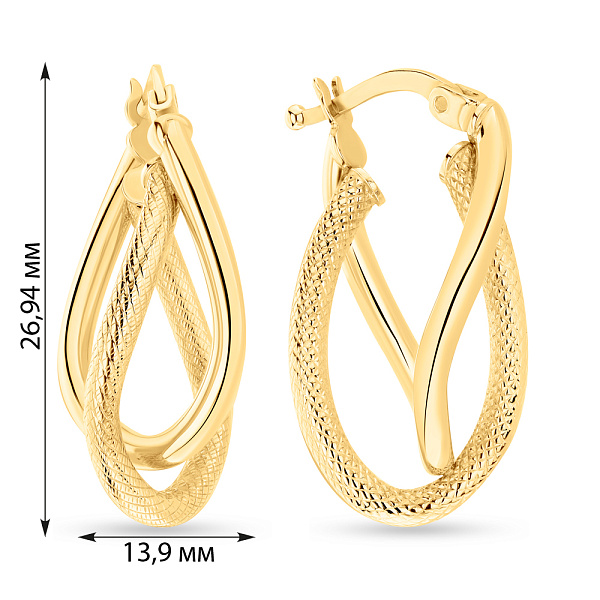 Серьги из желтого золота (арт. 101693/25ж) – изображение 2
