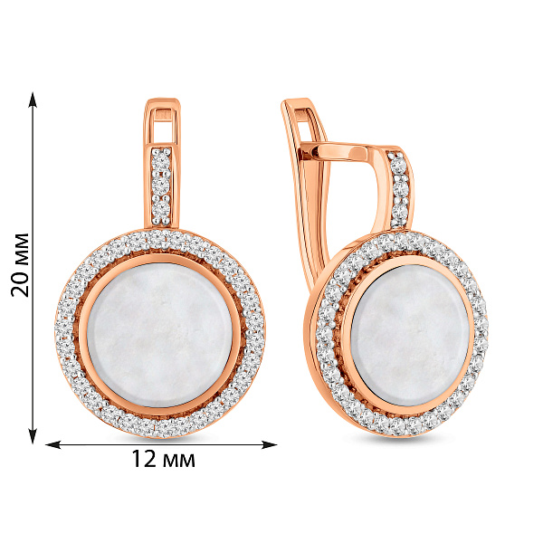 Золоті сережки Лýна з емаллю і фіанітами (арт. 110426еп) – зображення 5