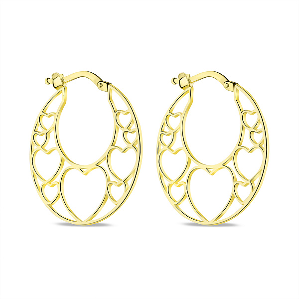 Срібні сережки з жовтим родіюванням без каменів (арт. 7502/9361ж) – зображення 1