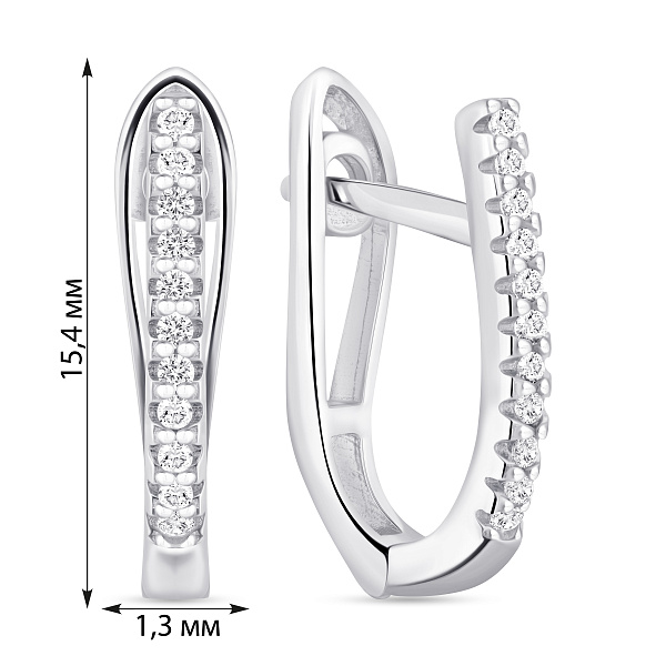 Серьги из серебра с фианитами (арт. 7502/10070) – изображение 2