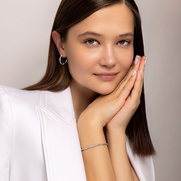 Серьги из белого золота Francelli (арт. 1091672б) – изображение 4