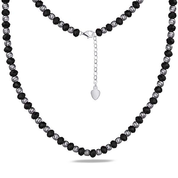 Срібне кольє з оніксом (арт. 7507/928о) – зображення 2