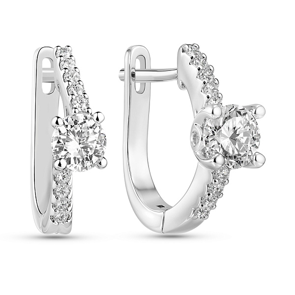 Серьги из серебра с фианитами (арт. 7502/9957) – изображение 1
