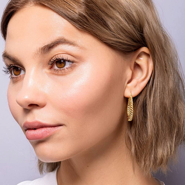 Золотые серьги-кольца Francelli (арт. 109777/30ж) – изображение 3