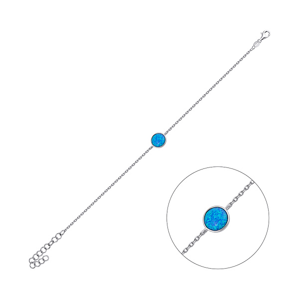 Срібний браслет з опалом (арт. 7509/3702Пос) – зображення 1