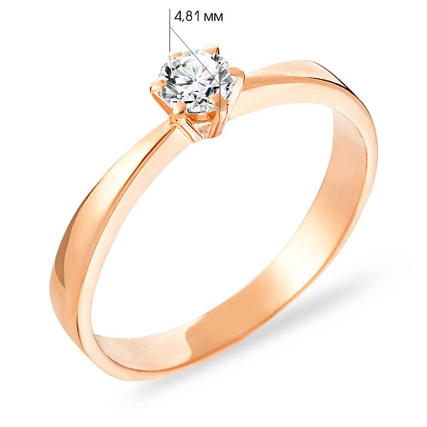 Золотое помолвочное кольцо с фианитом (арт. 140486) – изображение 2