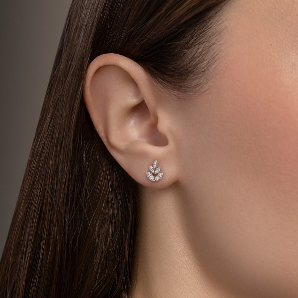 Серьги из белого золота с бриллиантами (арт. С341602020б) – изображение 2