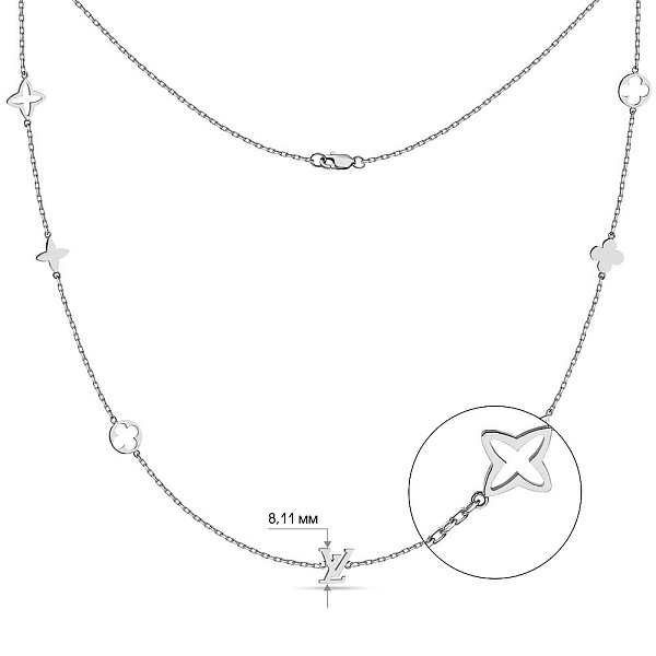 Кольє золоте в білому кольорі (арт. 351352б) – зображення 2