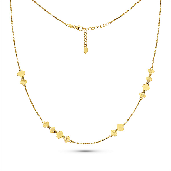 Золоте кольє Конюшина з алмазною гранню (арт. 352981ж) – зображення 2