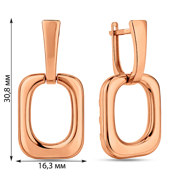 Серьги из красного золота (арт. 111331) – изображение 5
